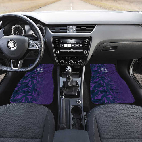Melbourne Storm Rugby Car Mats Fierce Mascot Geometric Tribal Art