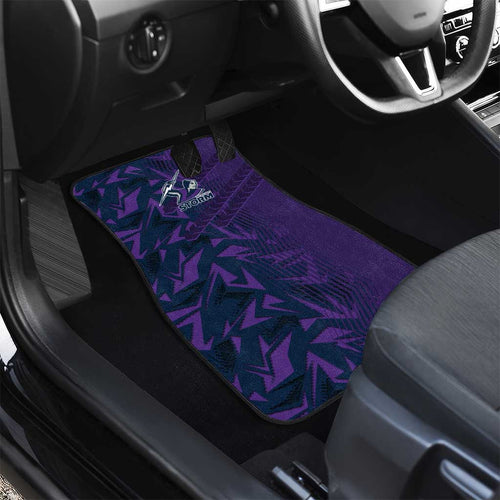 Melbourne Storm Rugby Car Mats Fierce Mascot Geometric Tribal Art