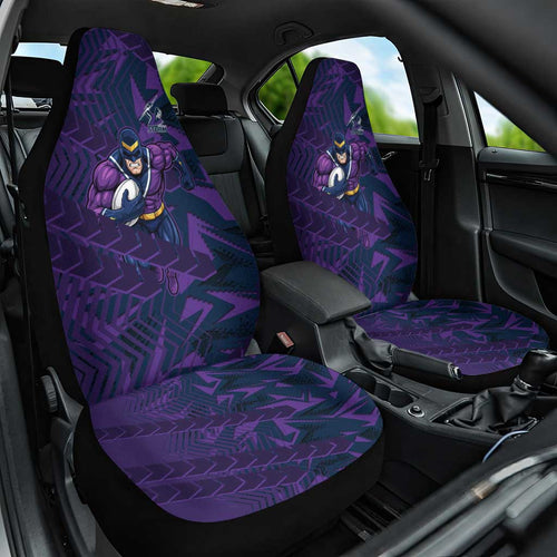 Melbourne Storm Rugby Car Seat Cover Fierce Mascot Geometric Tribal Art