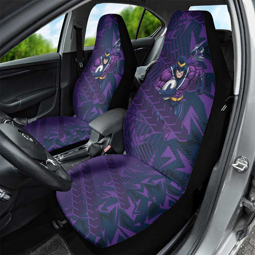 Melbourne Storm Rugby Car Seat Cover Fierce Mascot Geometric Tribal Art