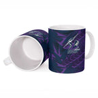Melbourne Storm Rugby Ceramic Mug Fierce Mascot Geometric Tribal Art