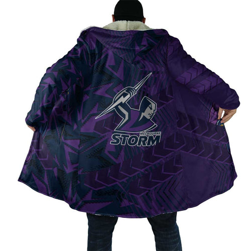 Melbourne Storm Rugby Cloak Fierce Mascot Geometric Tribal Art