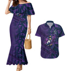 Melbourne Storm Rugby Couples Matching Mermaid Dress and Hawaiian Shirt Fierce Mascot Geometric Tribal Art