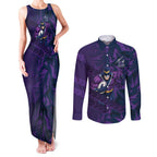 Melbourne Storm Rugby Couples Matching Tank Maxi Dress and Long Sleeve Button Shirt Fierce Mascot Geometric Tribal Art
