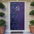 Melbourne Storm Rugby Door Cover Fierce Mascot Geometric Tribal Art