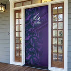 Melbourne Storm Rugby Door Cover Fierce Mascot Geometric Tribal Art
