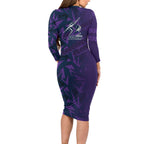 Melbourne Storm Rugby Family Matching Long Sleeve Bodycon Dress and Hawaiian Shirt Fierce Mascot Geometric Tribal Art