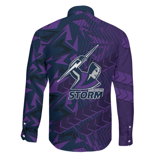 Melbourne Storm Rugby Family Matching Mermaid Dress and Hawaiian Shirt Fierce Mascot Geometric Tribal Art