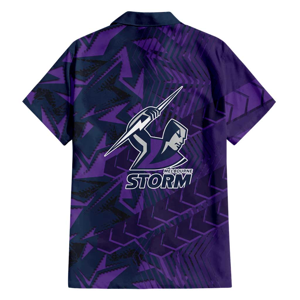 Melbourne Storm Rugby Family Matching Puletasi and Hawaiian Shirt Fierce Mascot Geometric Tribal Art