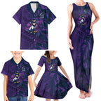 Melbourne Storm Rugby Family Matching Tank Maxi Dress and Hawaiian Shirt Fierce Mascot Geometric Tribal Art