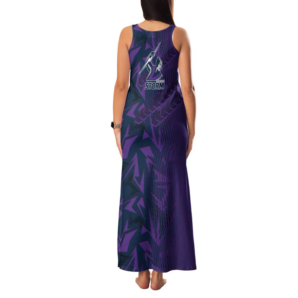 Melbourne Storm Rugby Family Matching Tank Maxi Dress and Hawaiian Shirt Fierce Mascot Geometric Tribal Art
