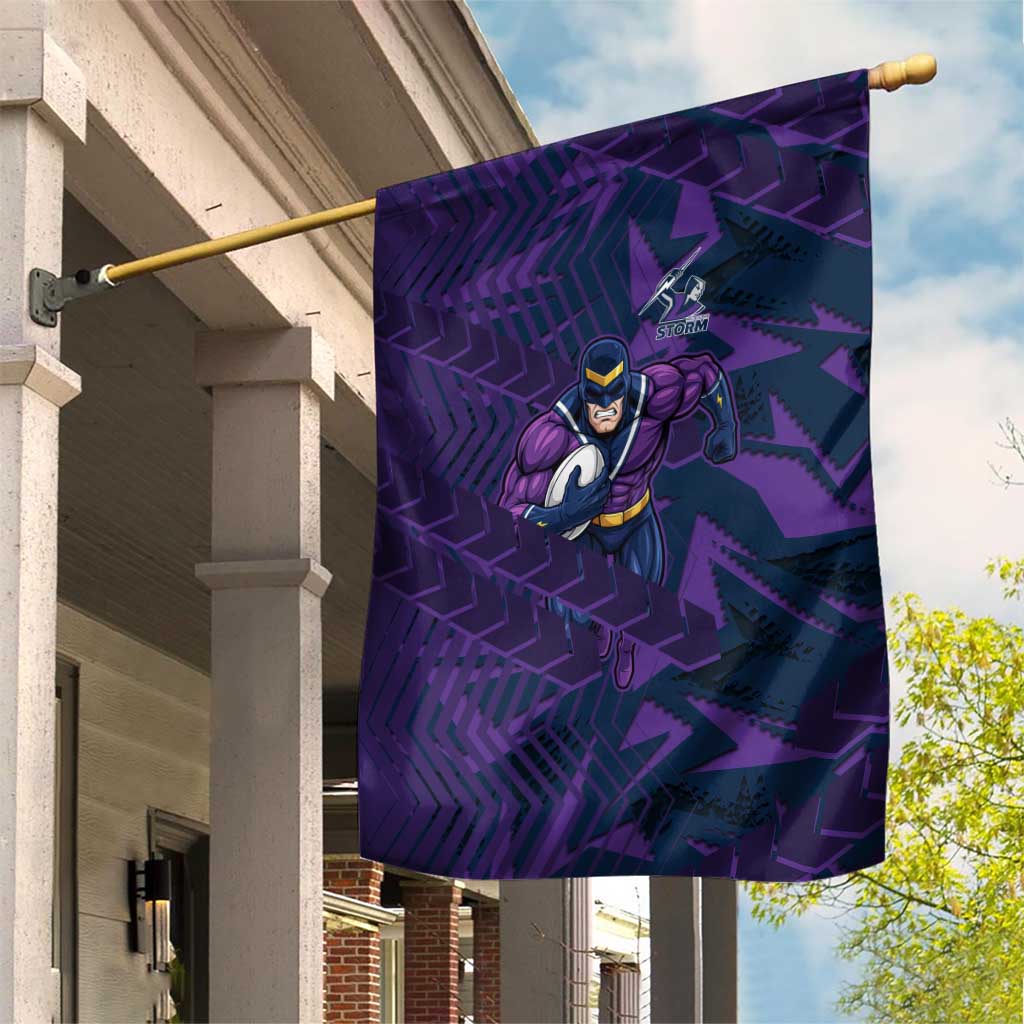 Melbourne Storm Rugby Garden Flag Fierce Mascot Geometric Tribal Art