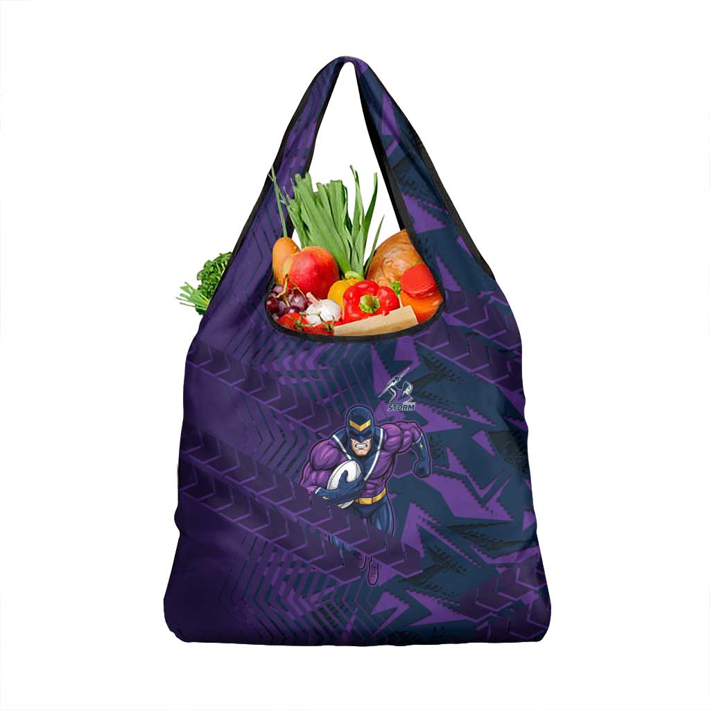 Melbourne Storm Rugby Grocery Bag Fierce Mascot Geometric Tribal Art