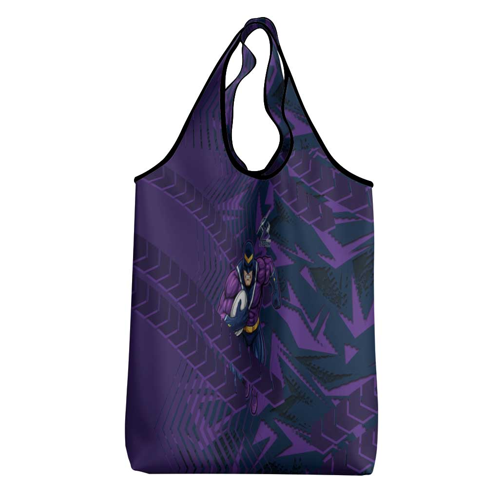 Melbourne Storm Rugby Grocery Bag Fierce Mascot Geometric Tribal Art