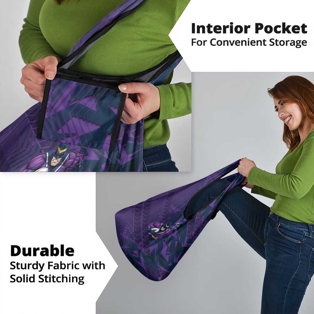 Melbourne Storm Rugby Grocery Bag Fierce Mascot Geometric Tribal Art