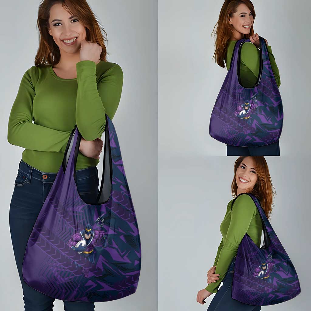 Melbourne Storm Rugby Grocery Bag Fierce Mascot Geometric Tribal Art