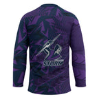 Melbourne Storm Rugby Hockey Jersey Fierce Mascot Geometric Tribal Art