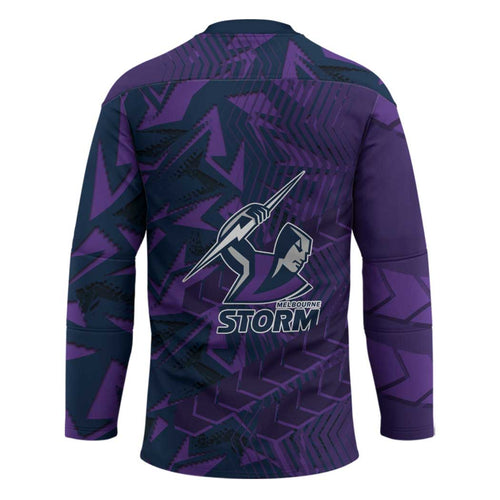 Melbourne Storm Rugby Hockey Jersey Fierce Mascot Geometric Tribal Art