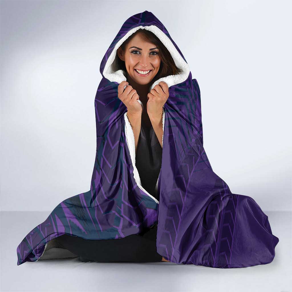 Melbourne Storm Rugby Hooded Blanket Fierce Mascot Geometric Tribal Art