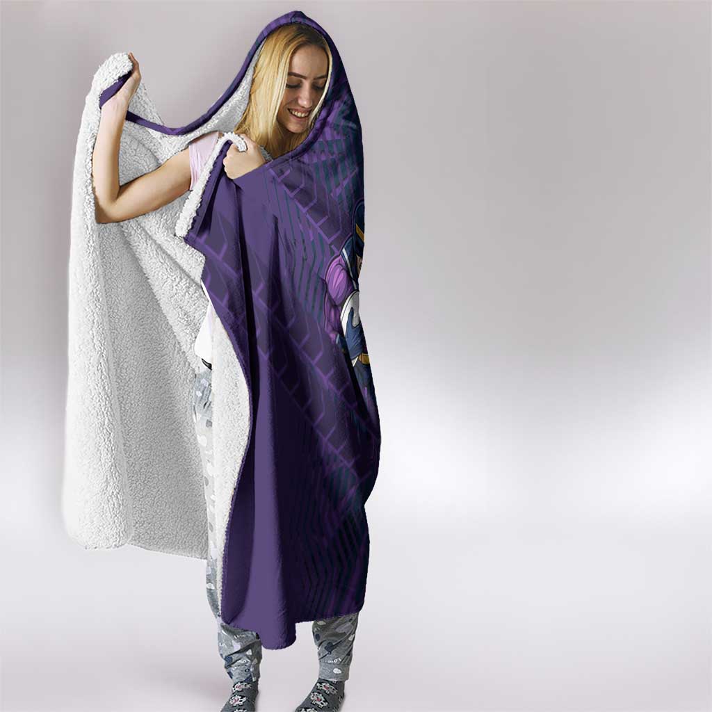 Melbourne Storm Rugby Hooded Blanket Fierce Mascot Geometric Tribal Art