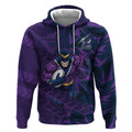 Melbourne Storm Rugby Hoodie Fierce Mascot Geometric Tribal Art