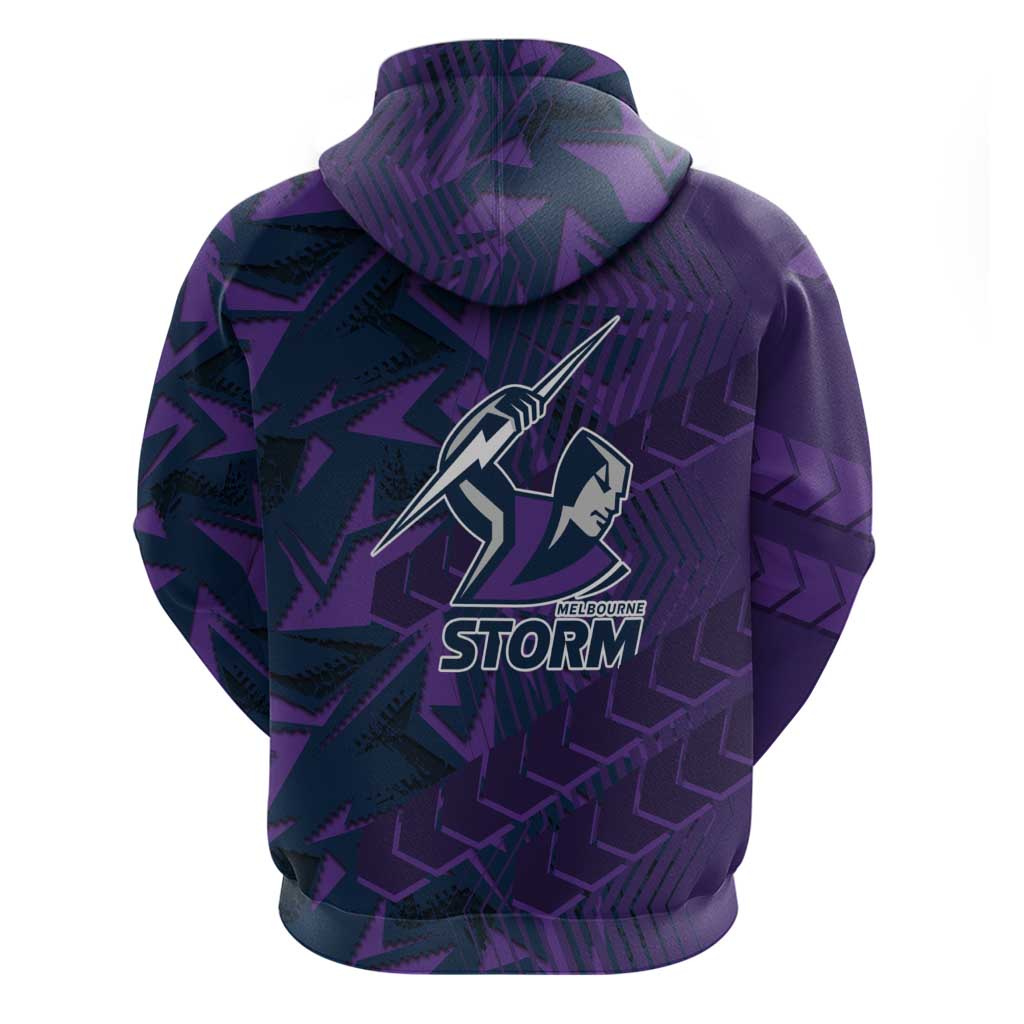 Melbourne Storm Rugby Hoodie Fierce Mascot Geometric Tribal Art
