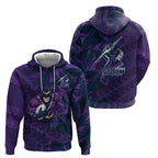 Melbourne Storm Rugby Hoodie Fierce Mascot Geometric Tribal Art