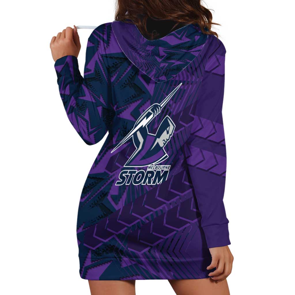Melbourne Storm Rugby Hoodie Dress Fierce Mascot Geometric Tribal Art