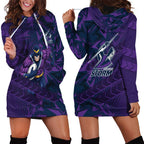 Melbourne Storm Rugby Hoodie Dress Fierce Mascot Geometric Tribal Art