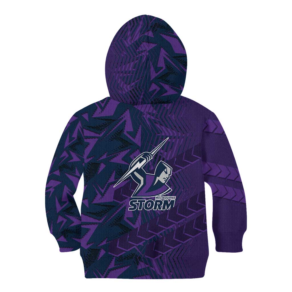 Melbourne Storm Rugby Kid Hoodie Fierce Mascot Geometric Tribal Art