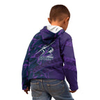 Melbourne Storm Rugby Kid Hoodie Fierce Mascot Geometric Tribal Art