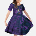 Melbourne Storm Rugby Kid Short Sleeve Dress Fierce Mascot Geometric Tribal Art