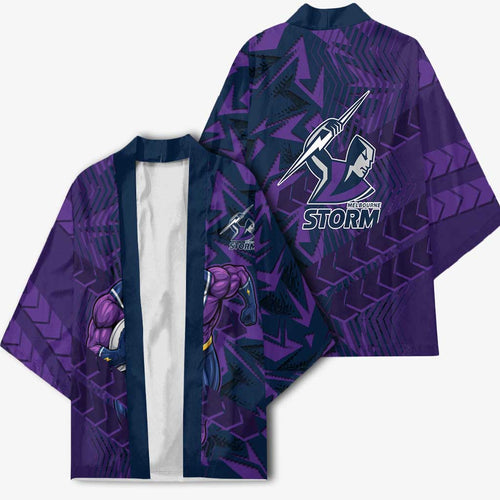 Melbourne Storm Rugby Kimono Fierce Mascot Geometric Tribal Art