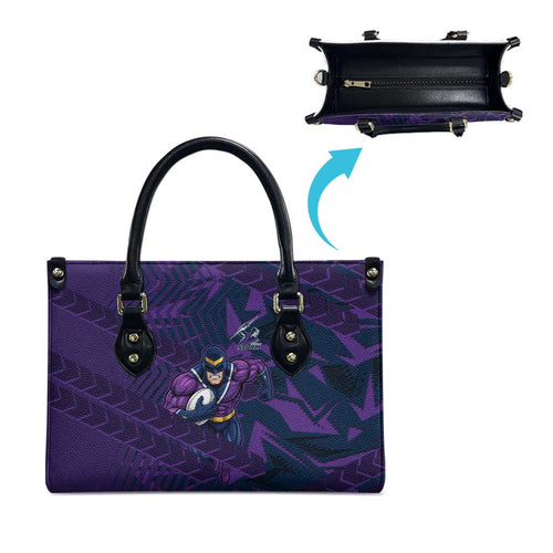 Melbourne Storm Rugby Leather Bag Fierce Mascot Geometric Tribal Art