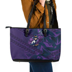 Melbourne Storm Rugby Leather Tote Bag Fierce Mascot Geometric Tribal Art