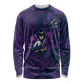 Melbourne Storm Rugby Long Sleeve Shirt Fierce Mascot Geometric Tribal Art