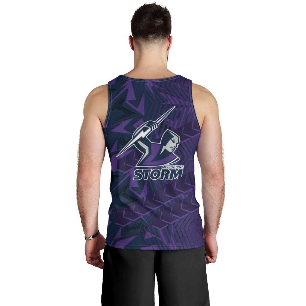 Melbourne Storm Rugby Men Tank Top Fierce Mascot Geometric Tribal Art