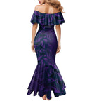 Melbourne Storm Rugby Mermaid Dress Fierce Mascot Geometric Tribal Art
