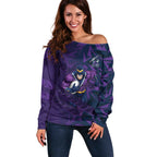 Melbourne Storm Rugby Off Shoulder Sweater Fierce Mascot Geometric Tribal Art