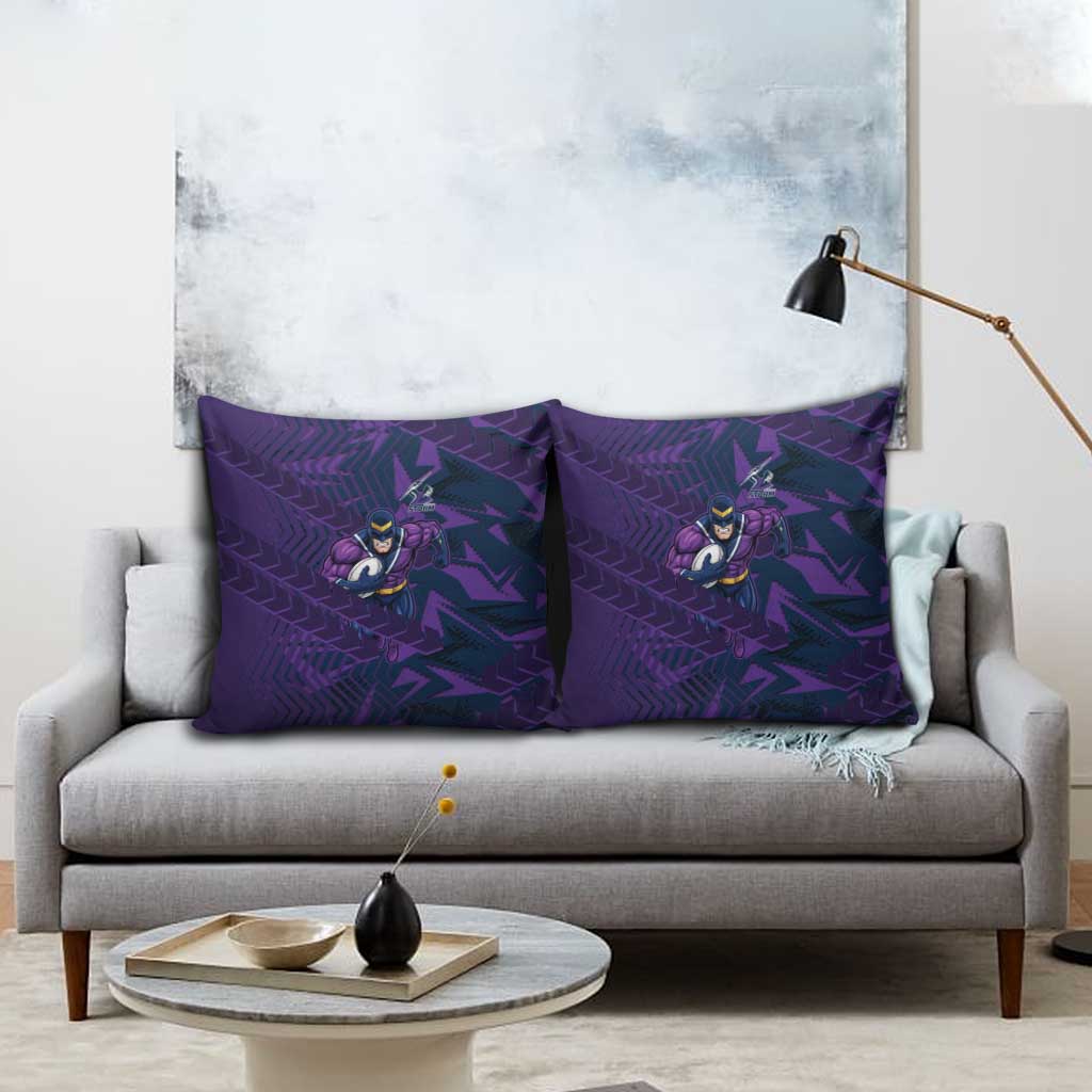 Melbourne Storm Rugby Pillow Cover Fierce Mascot Geometric Tribal Art