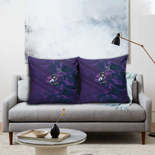 Melbourne Storm Rugby Pillow Cover Fierce Mascot Geometric Tribal Art