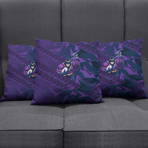 Melbourne Storm Rugby Pillow Cover Fierce Mascot Geometric Tribal Art