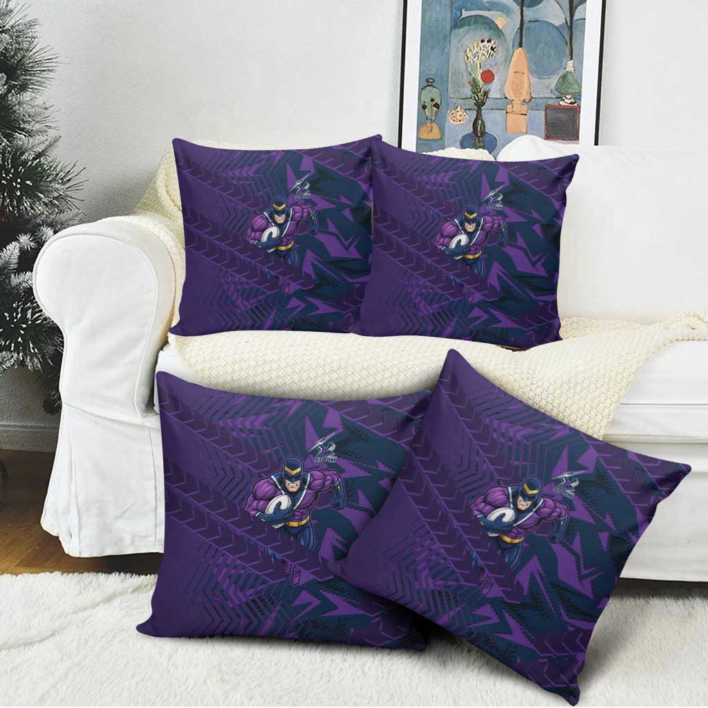 Melbourne Storm Rugby Pillow Cover Fierce Mascot Geometric Tribal Art
