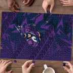 Melbourne Storm Rugby Puzzle Fierce Mascot Geometric Tribal Art