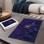 Melbourne Storm Rugby Puzzle Fierce Mascot Geometric Tribal Art