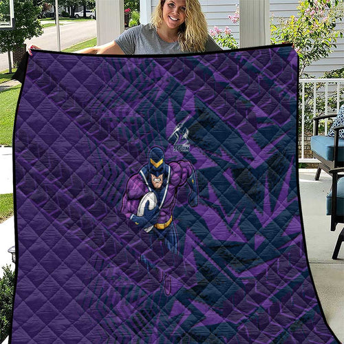 Melbourne Storm Rugby Quilt Fierce Mascot Geometric Tribal Art