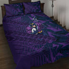 Melbourne Storm Rugby Quilt Bed Set Fierce Mascot Geometric Tribal Art