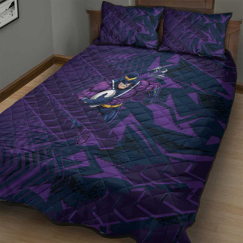 Melbourne Storm Rugby Quilt Bed Set Fierce Mascot Geometric Tribal Art