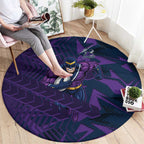 Melbourne Storm Rugby Round Carpet Fierce Mascot Geometric Tribal Art