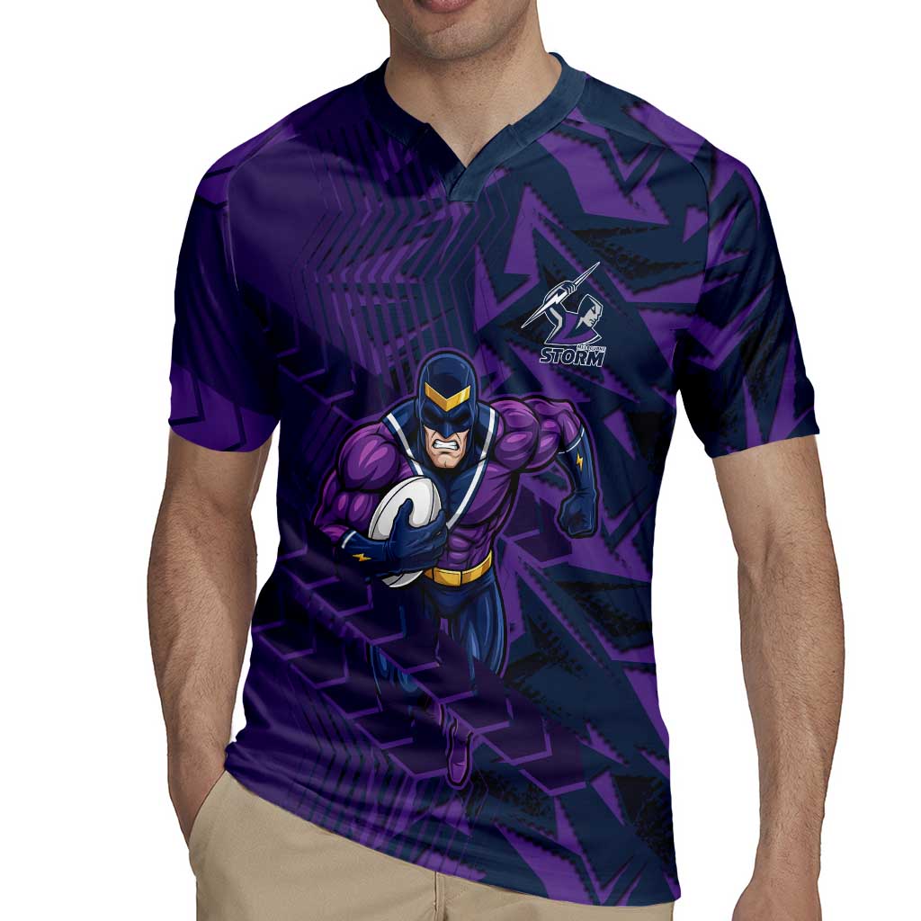 Melbourne Storm Rugby Rugby Jersey Fierce Mascot Geometric Tribal Art